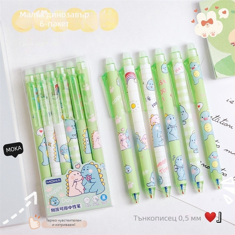 Перо за писане с cartoon дизайн, изтриваемо, механизъм на натискане, пластмасов корпус, ST връх, ST глава, опаковано в кутия