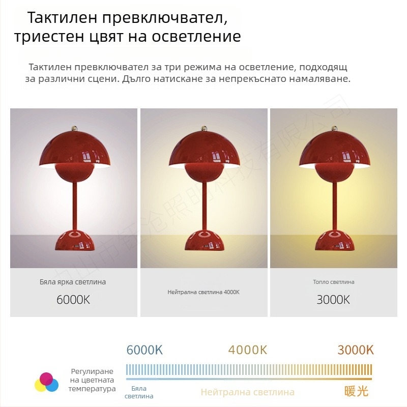 Двойка LED настолни лампи с метален ретро дизайн, сензорно управление, 5V 3W, модел Yczm-017, амбиентно нощно осветление