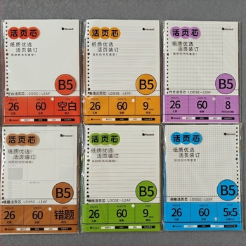 Mary B5 тетрадка с листове за смяна, Dowling хартия, 60 листа, дупки 20/26/6/8/10