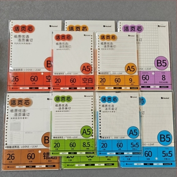 Mary B5 тетрадка с листове за смяна, Dowling хартия, 60 листа, дупки 20/26/6/8/10