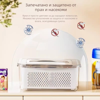 Кутия за съхранение на помпа за кърмене за майки на път, преносим органайзер за бутилки, прахоустойчив и дренажен дизайн, квадратна форма