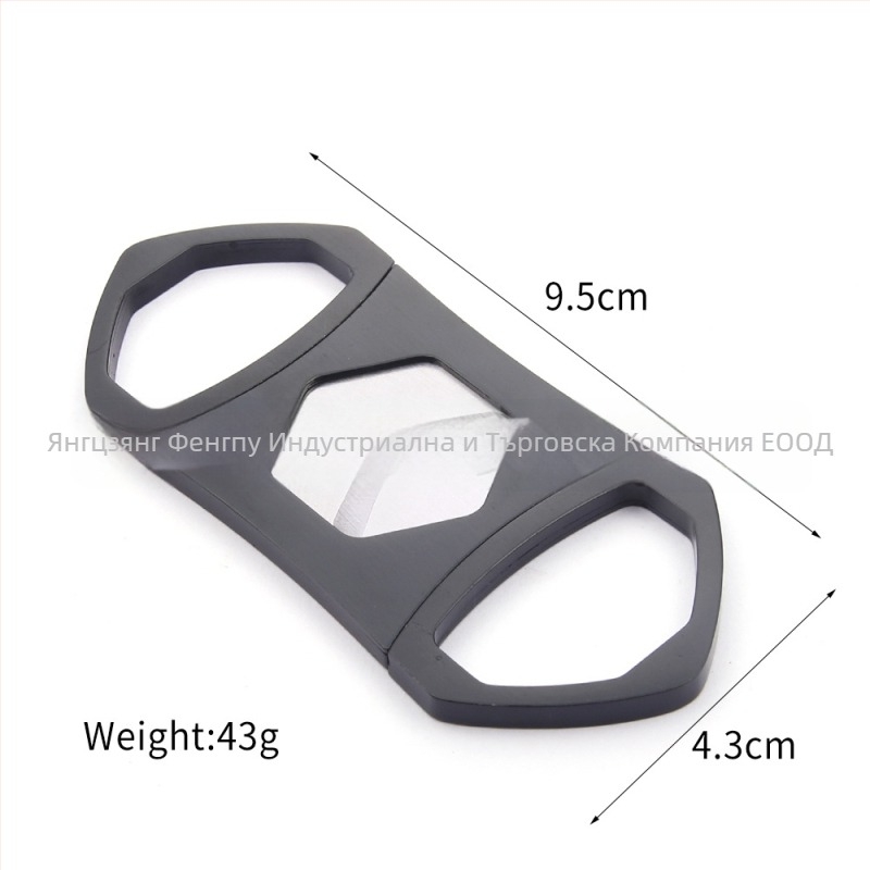 Неръждаеми ножици за пури с двойно острие и шестостенен дизайн, персонализируеми