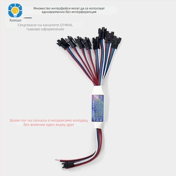 WS2811 усилвател за LED лента – 1 към 8 канала, 5–24V, 3P терминал, IP20