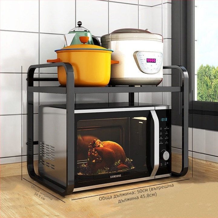 Кухненски стелаж за съхранение, подвижен и без монтаж, карбонова стомана (2022, модерен стил)