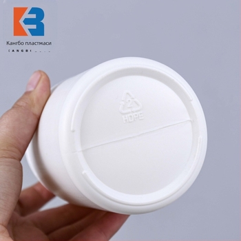 Пластмасов контейнер за паста за маски с широко гърло, HDPE, обем 150/350/500 g, с самозалепващи етикети