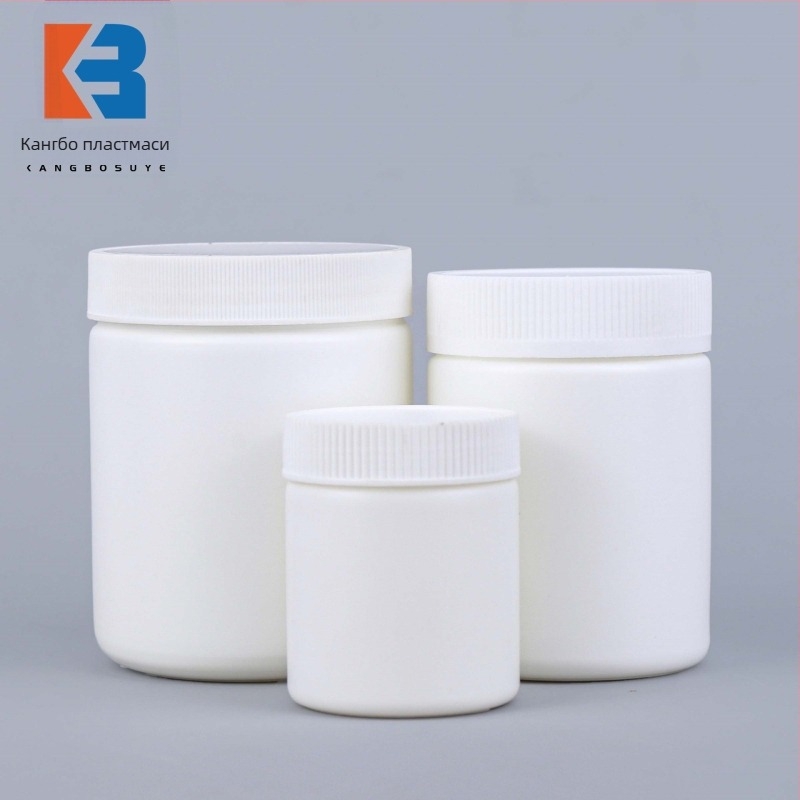 Пластмасов контейнер за паста за маски с широко гърло, HDPE, обем 150/350/500 g, с самозалепващи етикети