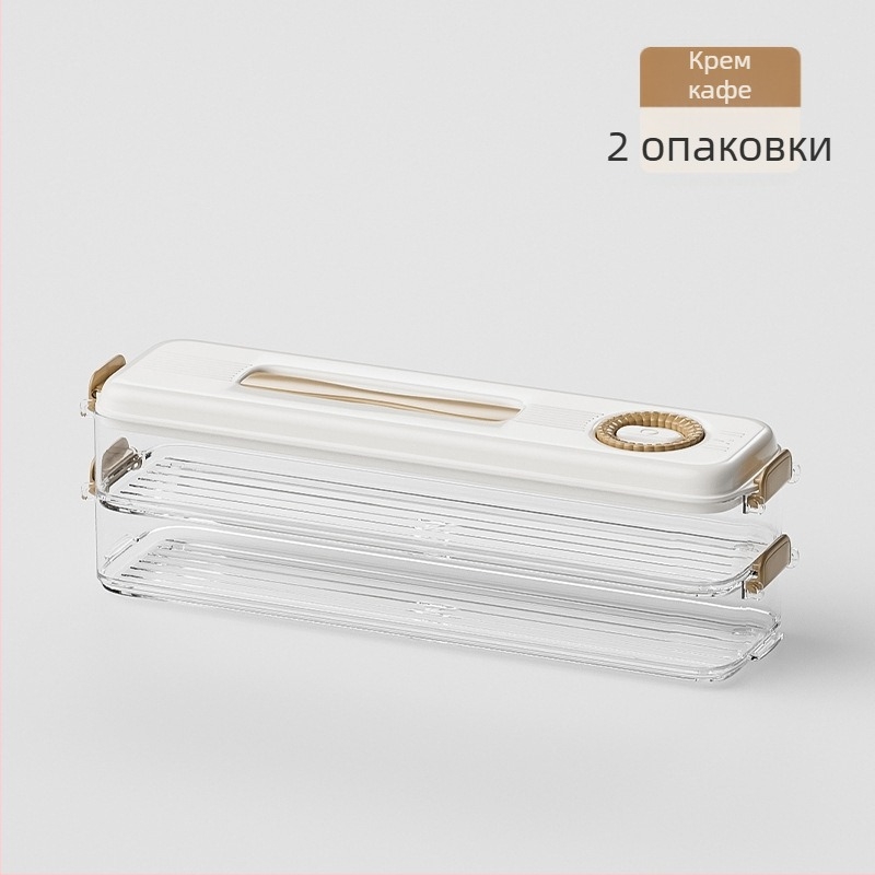 Кутия за съхранение в хладилник за дъмплинги и вонтон, хранителна пластмаса, запазване на свежестта, прост стил