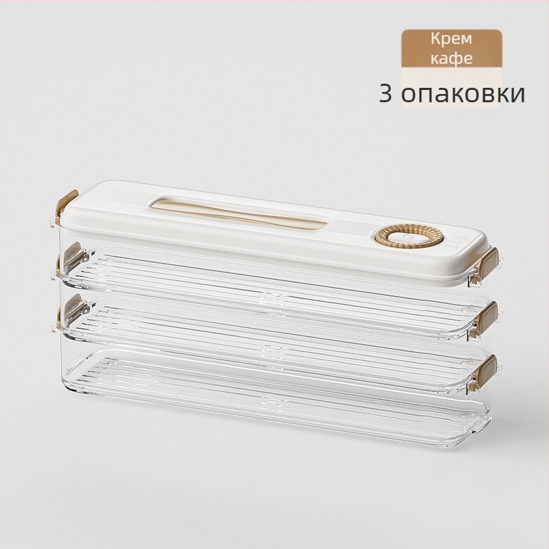 Кутия за съхранение в хладилник за дъмплинги и вонтон, хранителна пластмаса, запазване на свежестта, прост стил