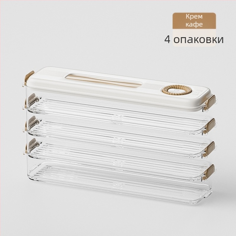 Кутия за съхранение в хладилник за дъмплинги и вонтон, хранителна пластмаса, запазване на свежестта, прост стил