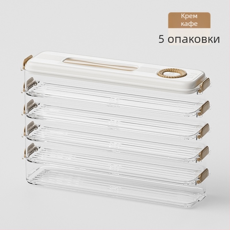 Кутия за съхранение в хладилник за дъмплинги и вонтон, хранителна пластмаса, запазване на свежестта, прост стил