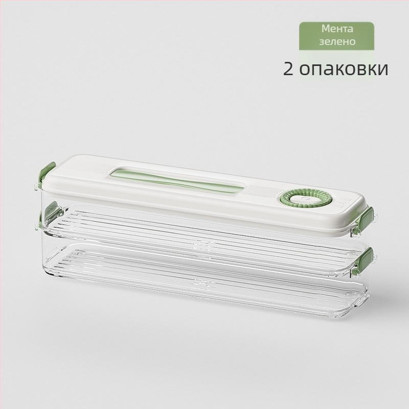 Кутия за съхранение в хладилник за дъмплинги и вонтон, хранителна пластмаса, запазване на свежестта, прост стил