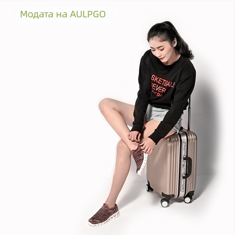 Дишащи мрежести чорапени маратонки за възрастни — EVA междинна подметка и EVA подметка, нисък модел, слеп-он обувки за походи