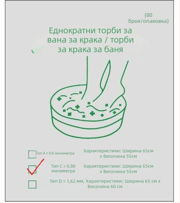 Ubag Чанта за накисване на крака – пластмасова, рециклируема, 99% чист материал, без лого, за вана за крака