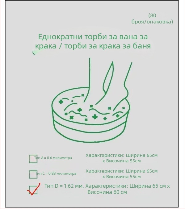 Ubag Чанта за накисване на крака – пластмасова, рециклируема, 99% чист материал, без лого, за вана за крака
