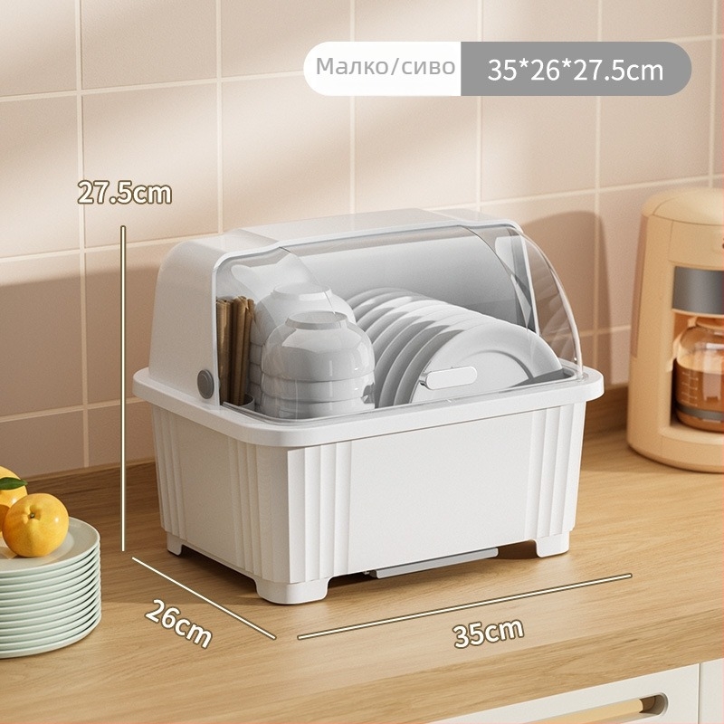 Плотна поставка за съдове с капак, мултифункционална пластмасова организация за чинии и прибори, скандинавски стил, пусната през 2025 г.