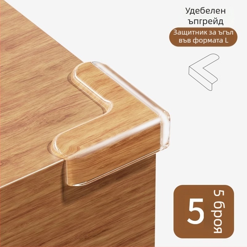 Ъглови предпазители за маси и шкафове Ecoplus, правоъгълен ъгъл, анти-ударни кантове, опаковка 4000 бр., баркод 6942103905063