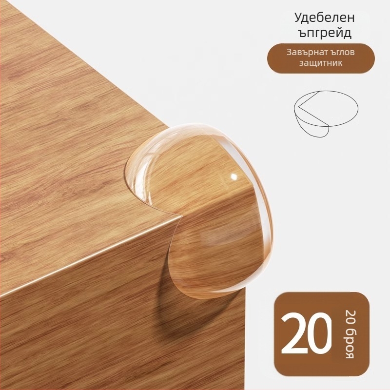 Ъглови предпазители за маси и шкафове Ecoplus, правоъгълен ъгъл, анти-ударни кантове, опаковка 4000 бр., баркод 6942103905063