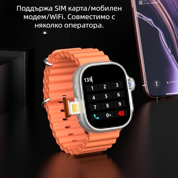 Смарт часовник със слот за SIM карта, клетъчна версия с отпечатък, AMOLED дисплей, NFC, мониторинг на сърдечния ритъм