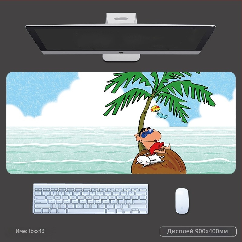 Подложка за мишка с облегалка за китката, дебела гейминг подложка за бюро, аниме стил, противохлъзгаща се текстилно-резинова повърхност, OEM печат на лого