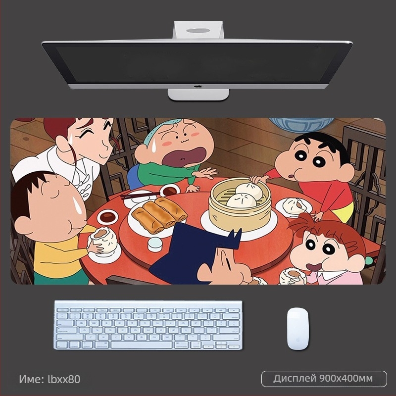 Подложка за мишка с облегалка за китката, дебела гейминг подложка за бюро, аниме стил, противохлъзгаща се текстилно-резинова повърхност, OEM печат на лого