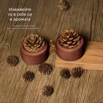 Дървен дифузьор за етерични масла с шишарка, без огън, за настолна и автомобилна употреба