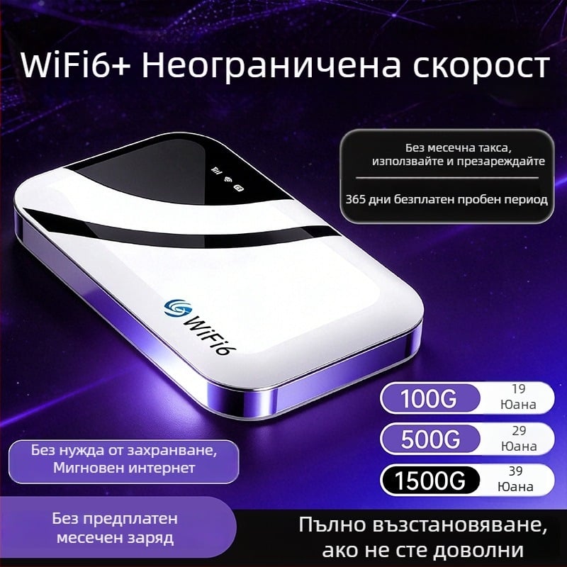 Портативен Wi-Fi рутер Hx-zysmmifi-01, 150 Mbps, 2.4 GHz, 802.11ac/g, отделяем дизайн