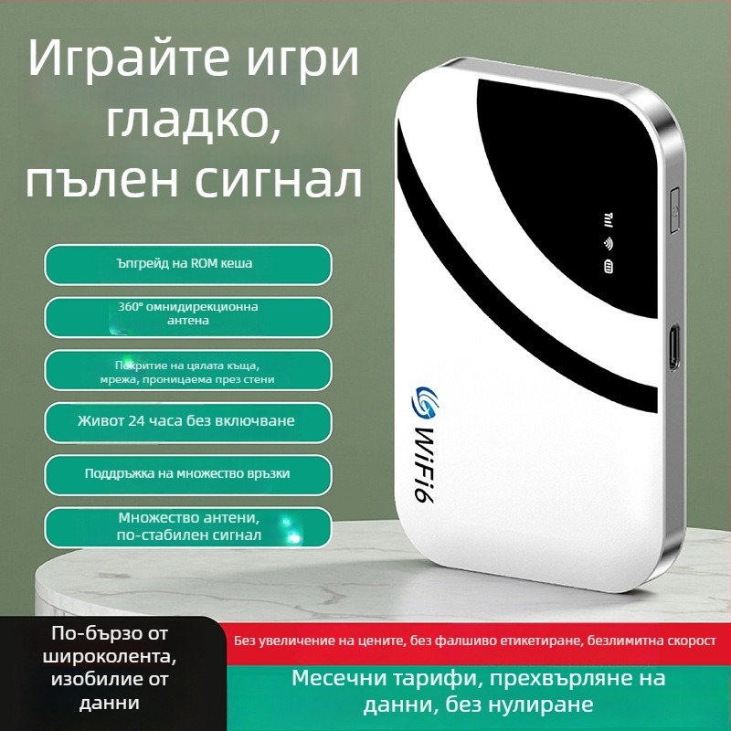 Портативен Wi-Fi рутер Hx-zysmmifi-01, 150 Mbps, 2.4 GHz, 802.11ac/g, отделяем дизайн