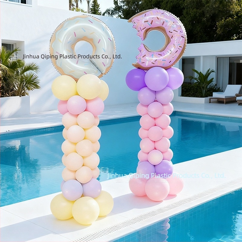 Пластмасова кръгла база за водни чанти с телескопична шестогранна рама и държач за балони за закрити спортни събития