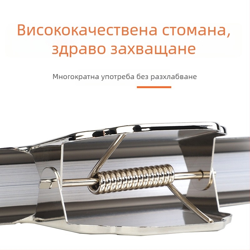 Офисен клип от неръждаема стомана, клип с планински челюсти и кръгла дръжка, метален клип за документи
