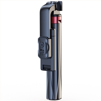 Телескопична неръждаема стоманена селфи стика с дистанционно управление, вградена подсветка и Bluetooth, за селфи и лайвстрийм.