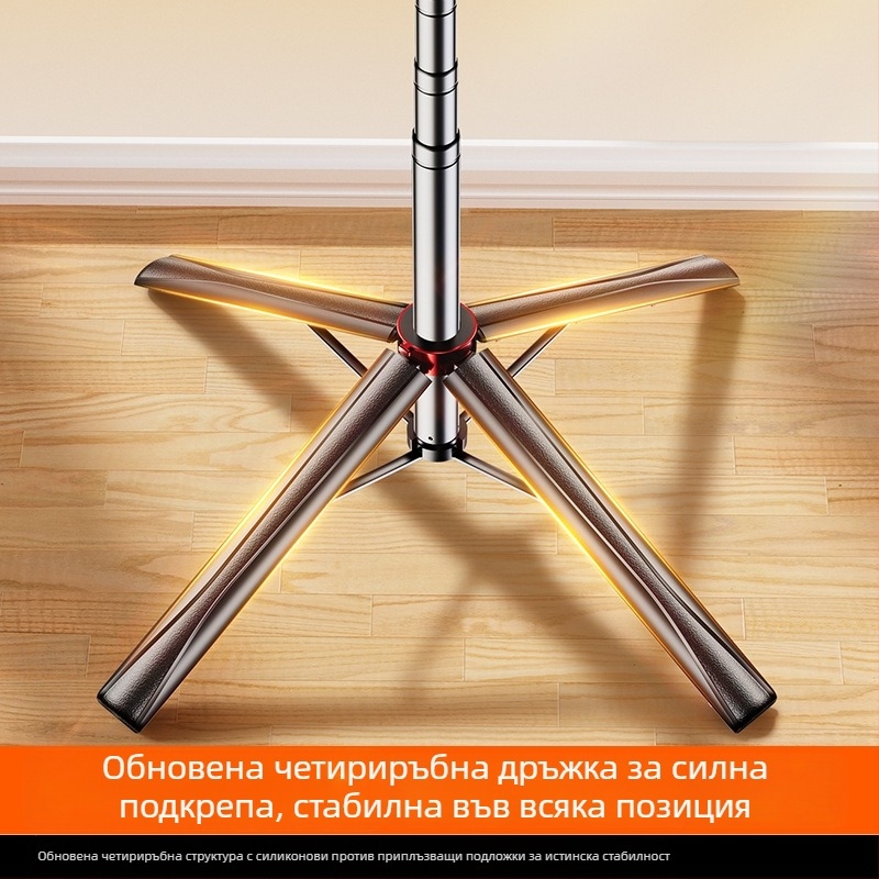 Телескопична неръждаема стоманена селфи стика с дистанционно управление, вградена подсветка и Bluetooth, за селфи и лайвстрийм.