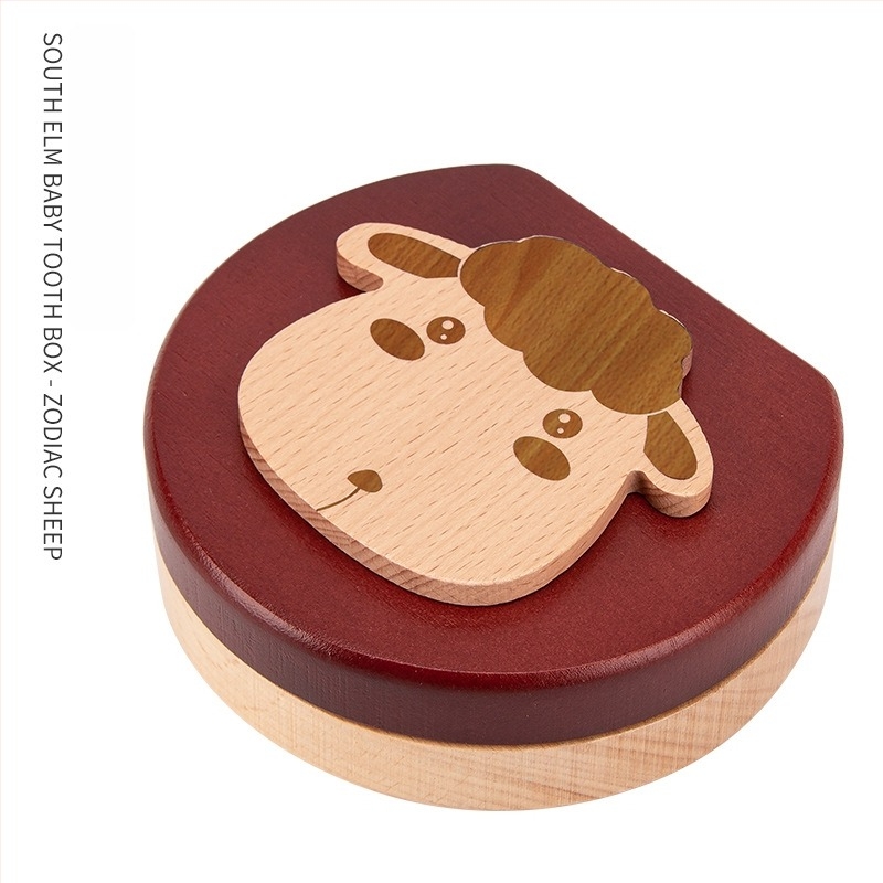 Дървена кутия за памет на млечни зъби за деца (4–6 г.) – съхранение на зъби, марка Thousand Change