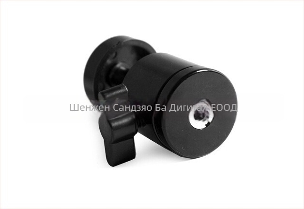 Мини сферичен гимбал за мобилен телефон и малка камера, въртене 360° хоризонтално и вертикално, метална конструкция, тегло 90 g, монтаж с резба