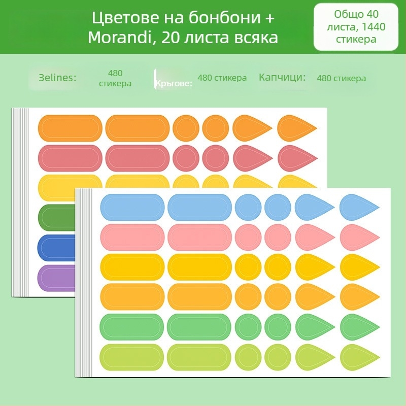 Многофункционални етикети за анотация с водни капки и дъждовни индекси – готови за лепене, вътрешни страници на листовка, базова опаковка, марка Huge