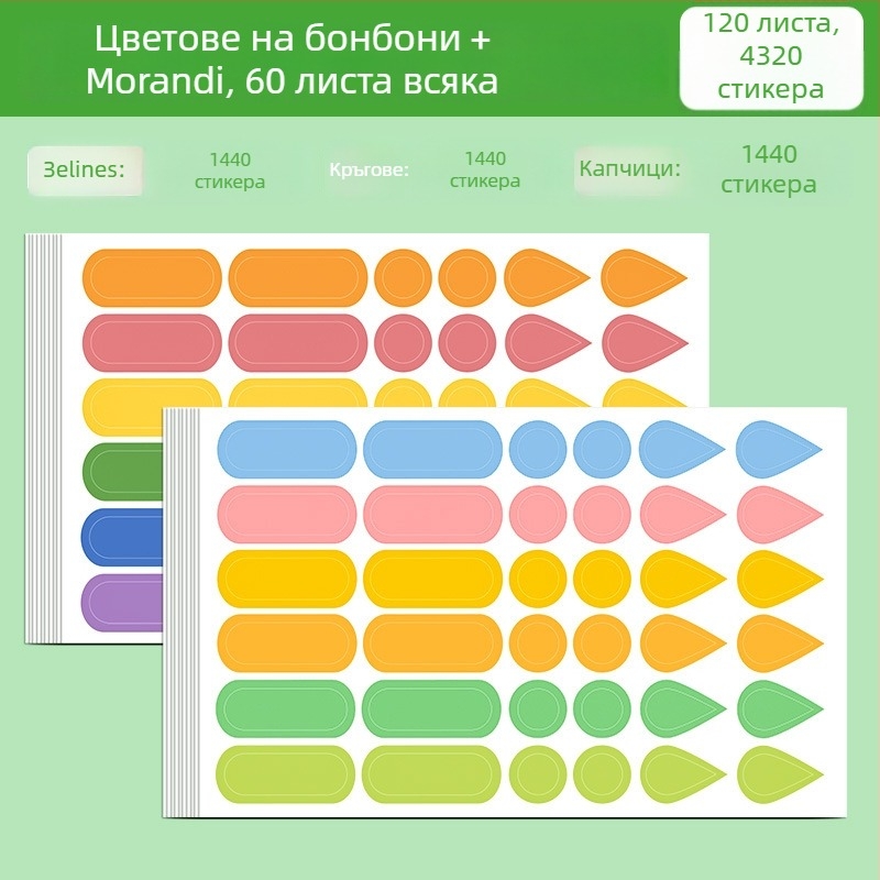 Многофункционални етикети за анотация с водни капки и дъждовни индекси – готови за лепене, вътрешни страници на листовка, базова опаковка, марка Huge