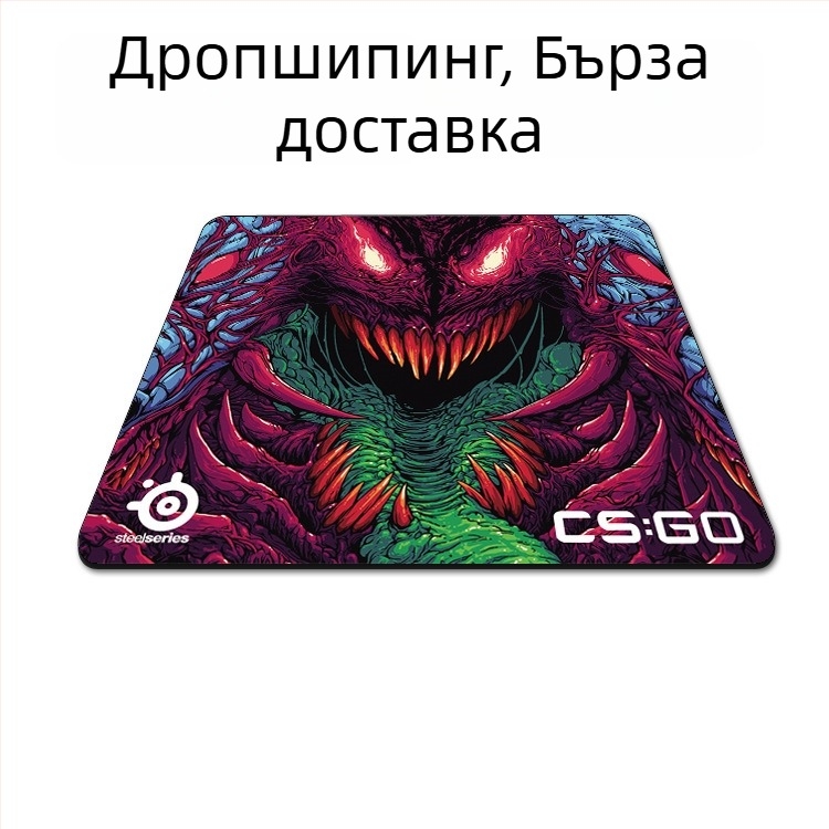 Гейминг подложка за мишка с удължен кант, едностранна, плат, подпора за китката, подходяща за CS:GO, LOL и FPS