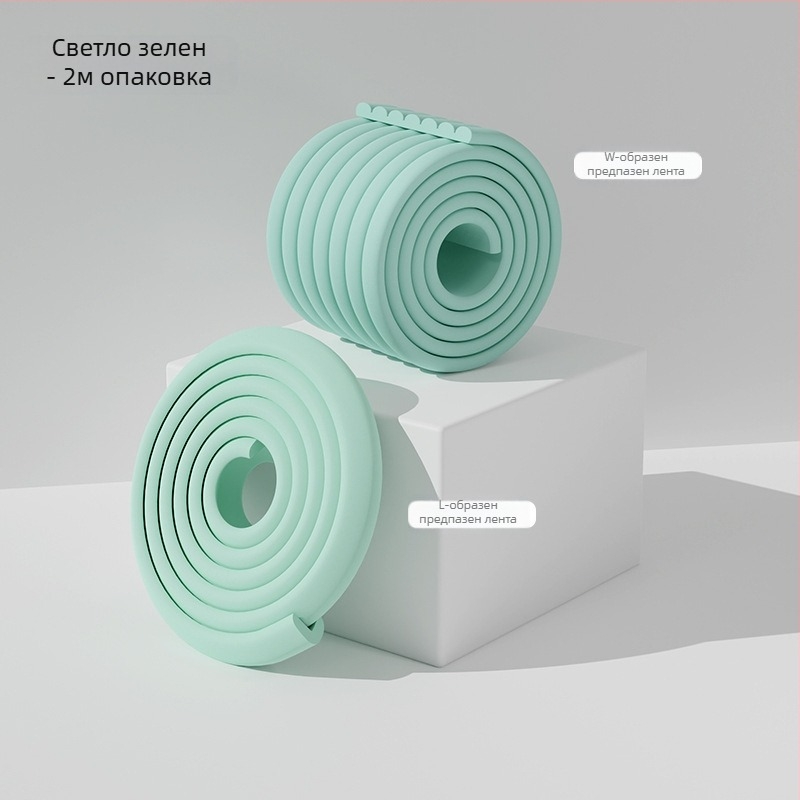 Бебешка антиударна лента и защитник на ъгъл, удебелена и по-широка, дължина 2 м, 80 бр., марка Currency