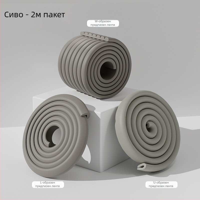 Бебешка антиударна лента и защитник на ъгъл, удебелена и по-широка, дължина 2 м, 80 бр., марка Currency