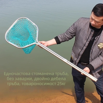 Стоманена рибарска мрежа за улов на големи риби и морски дарове, двойна тръбна конструкция, устие 40-50, дълбочина на мрежата 40-60, капацитет до 25 кг