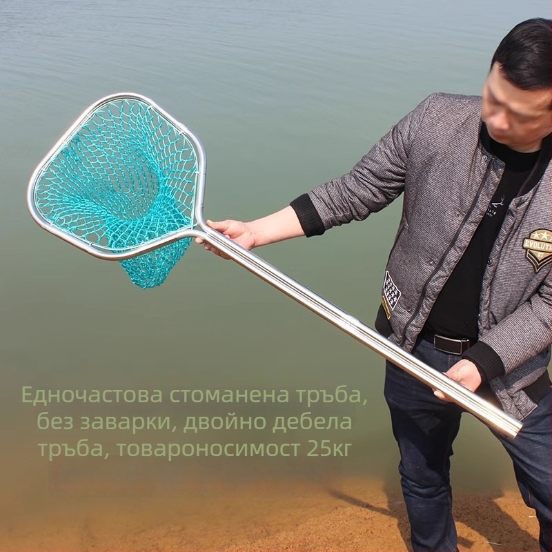 Стоманена рибарска мрежа за улов на големи риби и морски дарове, двойна тръбна конструкция, устие 40-50, дълбочина на мрежата 40-60, капацитет до 25 кг