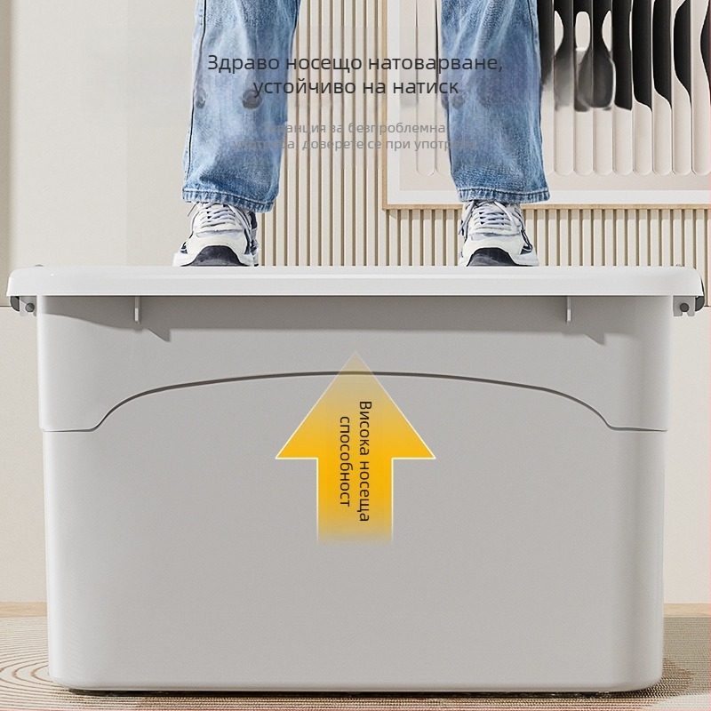 Пластмасова кутия за съхранение със запечатващ капак, за дрехи и играчки, японски стил, модел X01-X04, капацитет 0–5 л, възможност за печат на лого, налична в 1–4 опаковки