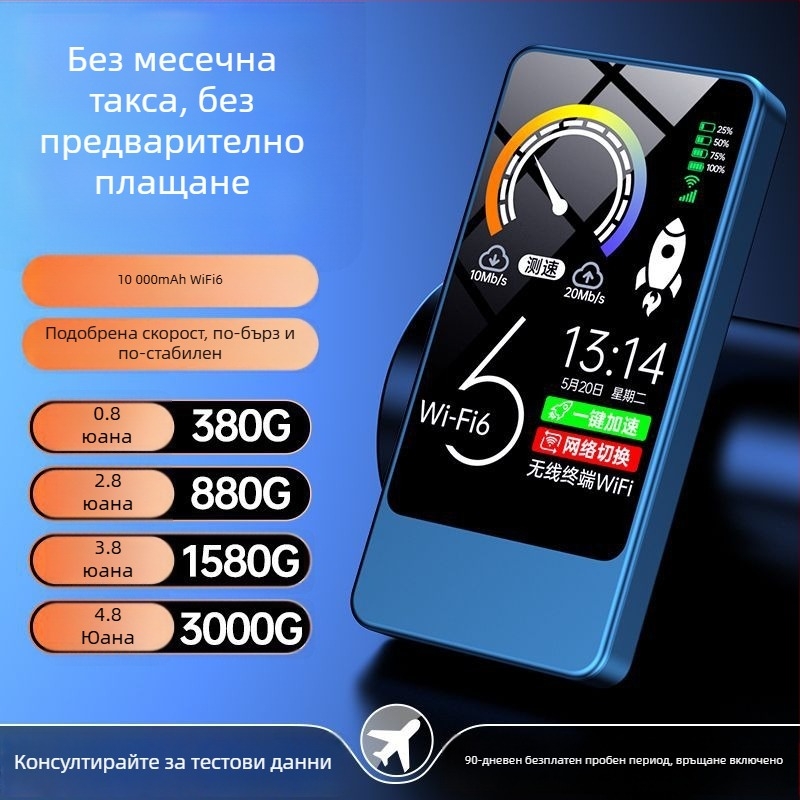 2-в-1 портативен WiFi рутер и мобилен зарядно за гейминг и стрийминг, с WiFi 6 и съвместимост с три мрежи