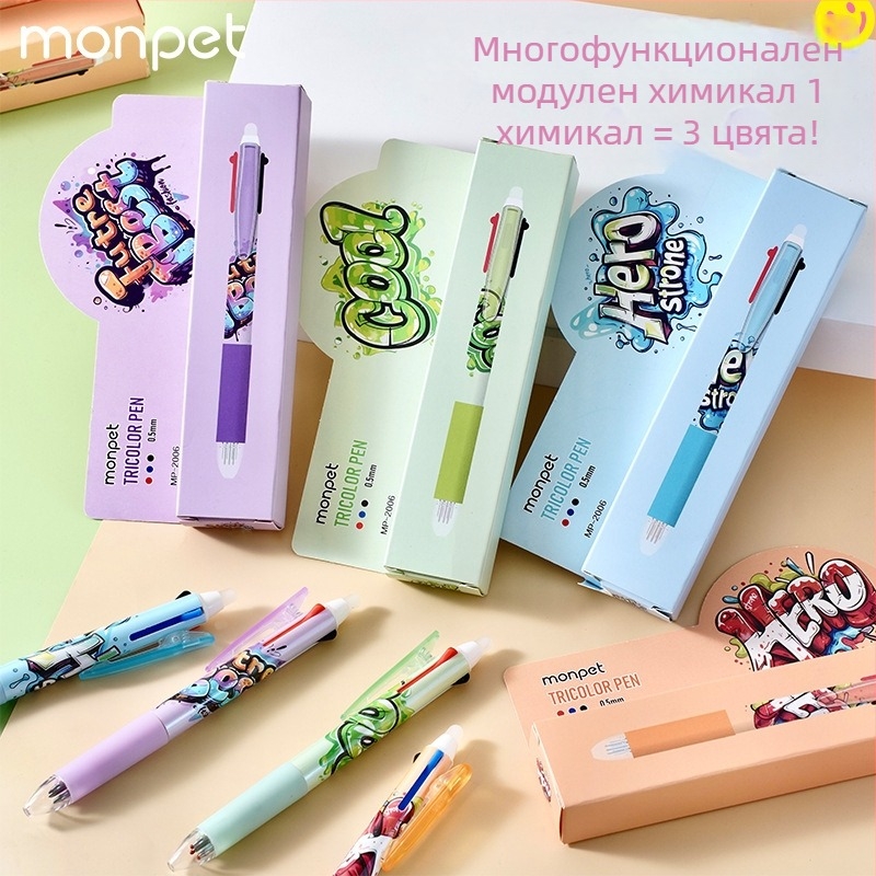 Изтриваемо перо, с бутонен механизъм, куршумов връх, пластмасов корпус, Cartoon серия
