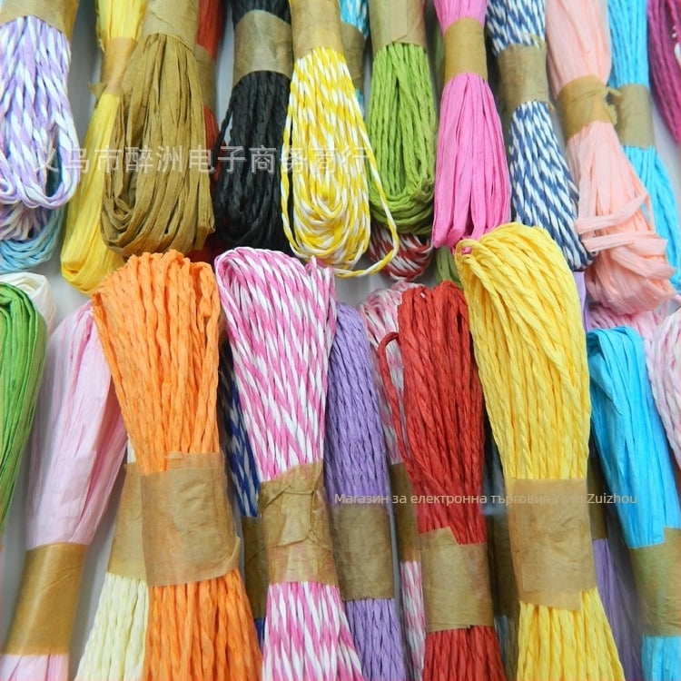 Ръчно тъкана лента от Kraft хартия за подаръчни торби, дебелина 1,5–2 мм, марка Drunk continent