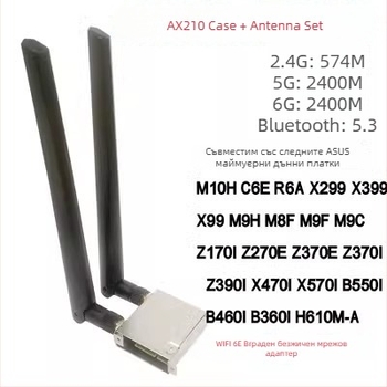 Десктоп безжична Wi‑Fi карта с 1200 Mbps, M.2 интерфейс, 2.4/5 GHz, 802.11ax