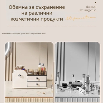 Козметична кутия за съхранение с разделители, акрил, винтидж стил, модел 20250710001