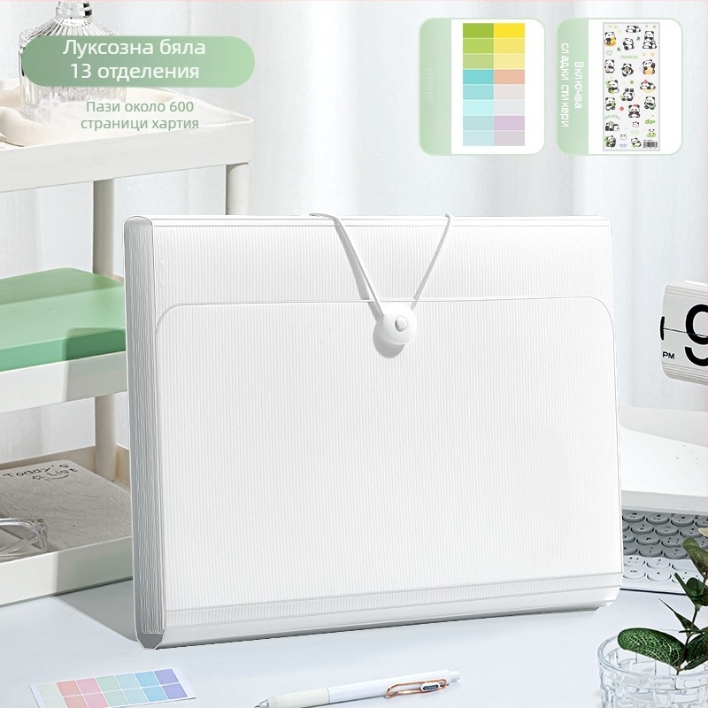 Deli 5238 Пластмасов органайзер за файлове с 13 джоба