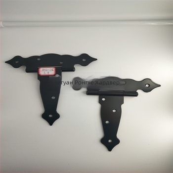 Дверна панта, T-панта, флорален модел, железна, с черно покритие