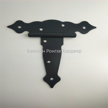 Дверна панта, T-панта, флорален модел, железна, с черно покритие