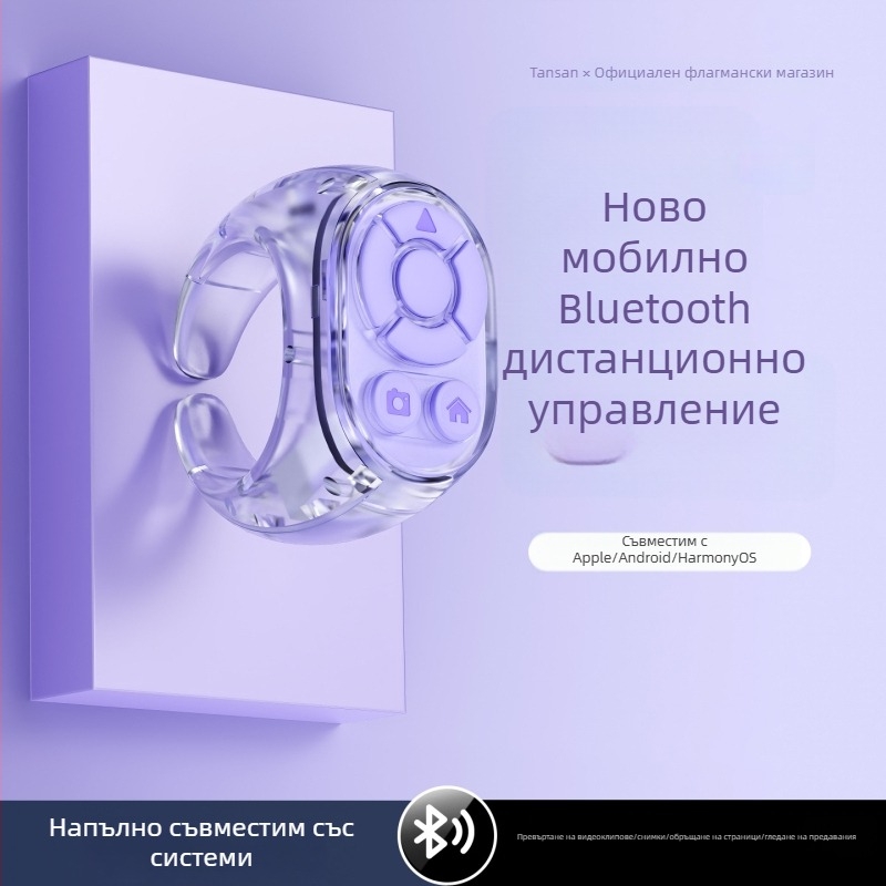 Bluetooth пръстен дистанционно за селфи и кратки видеа – устройство за заснемане на снимки и обръщане на страници